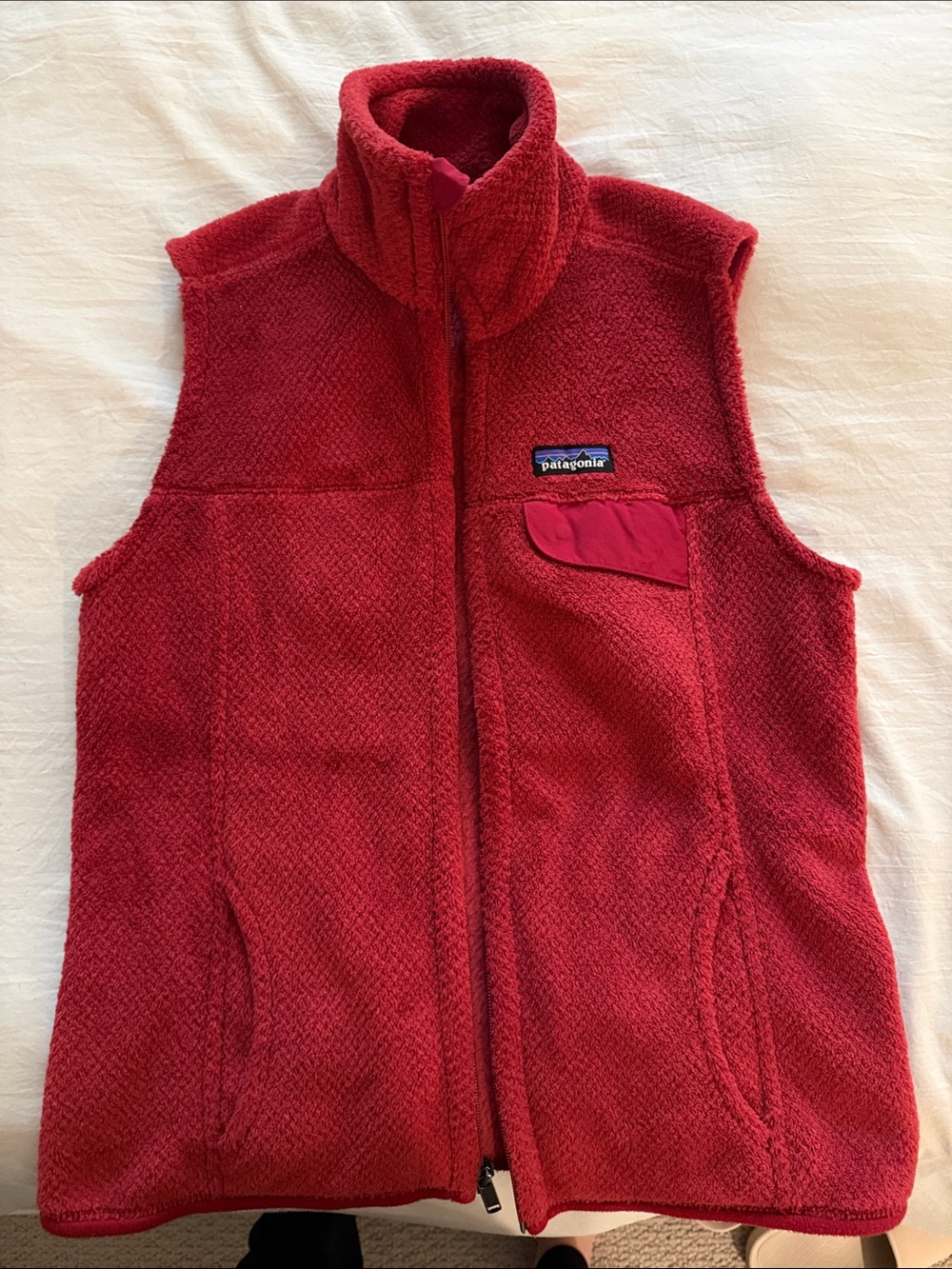 Patagonia Red Fleece Vest with Chest Pocket